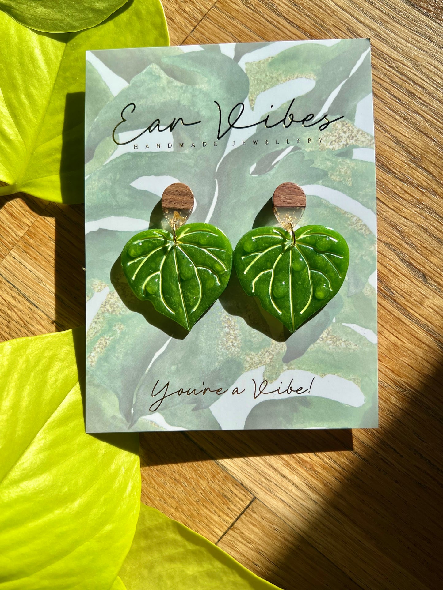 Kawakawa Leaf (with holes) earrings
